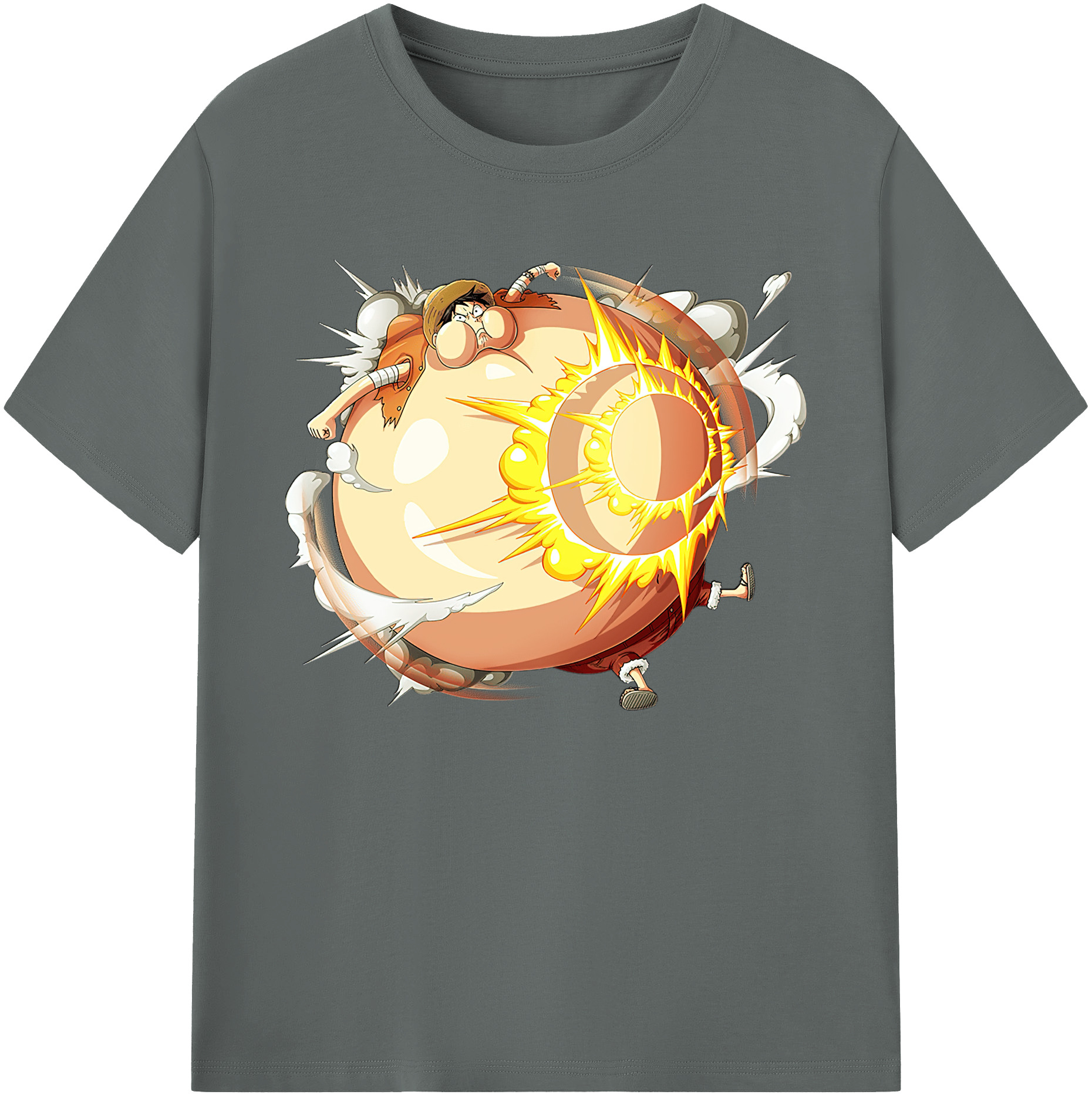 ワンピース モンキー・D・ルフィ ONE PIECE Monkey D. Luffy 綿100％ メンズ半袖Tシャツ｜肌触りやわらか＆通気性